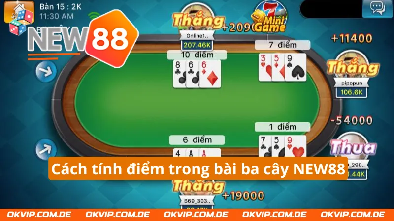 Hướng dẫn cách tính điểm dễ hiểu trong bài ba cây NEW88