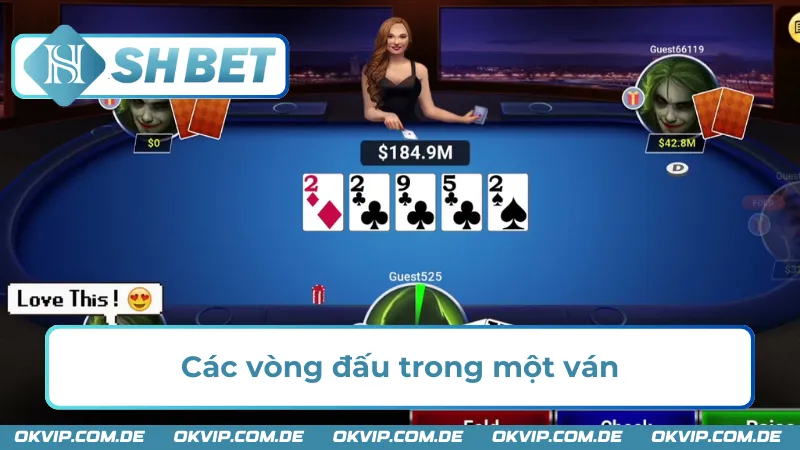 Luật chơi Poker SHBET qua các vòng đấu